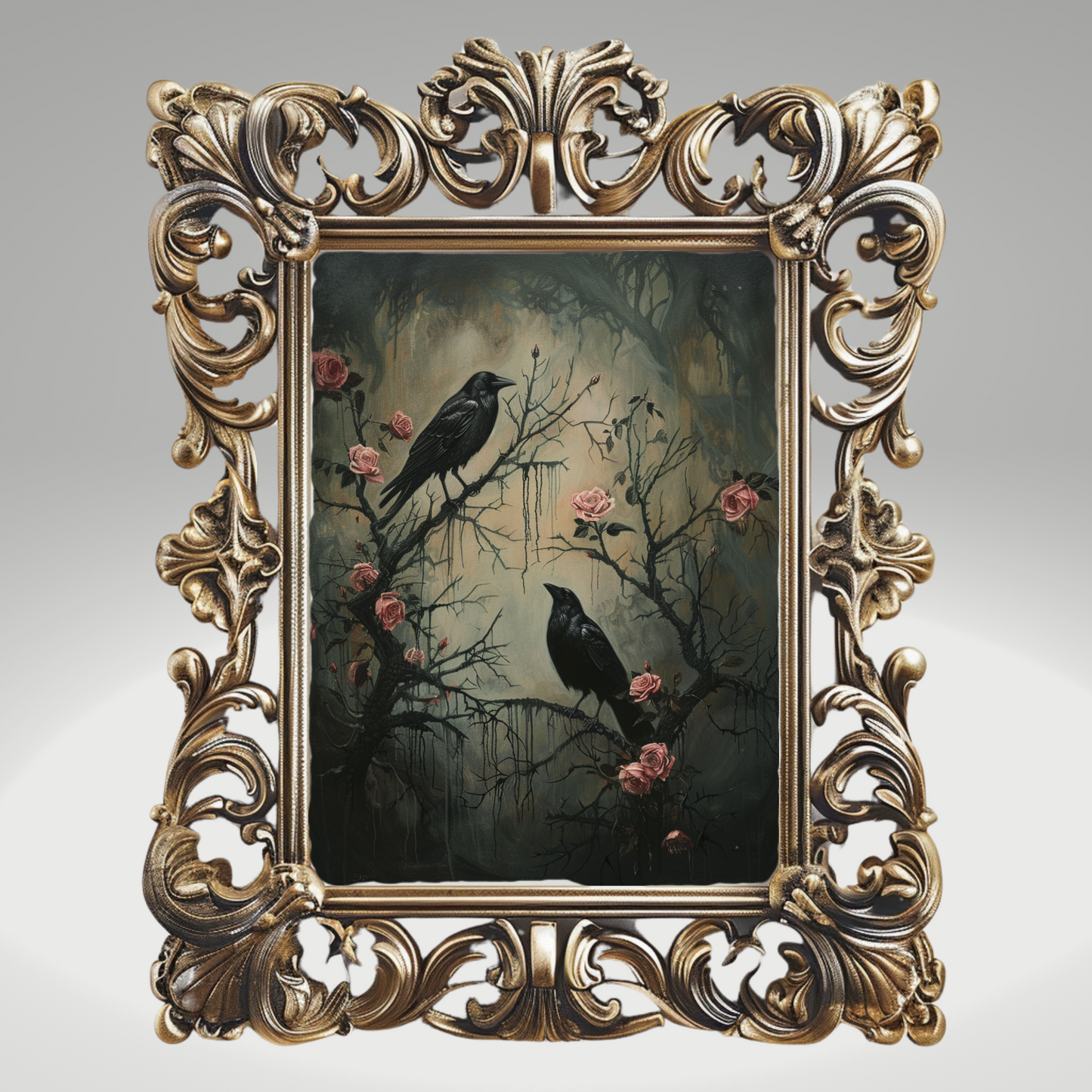 Dark Academia Raven Crow Moody Wall Art Print