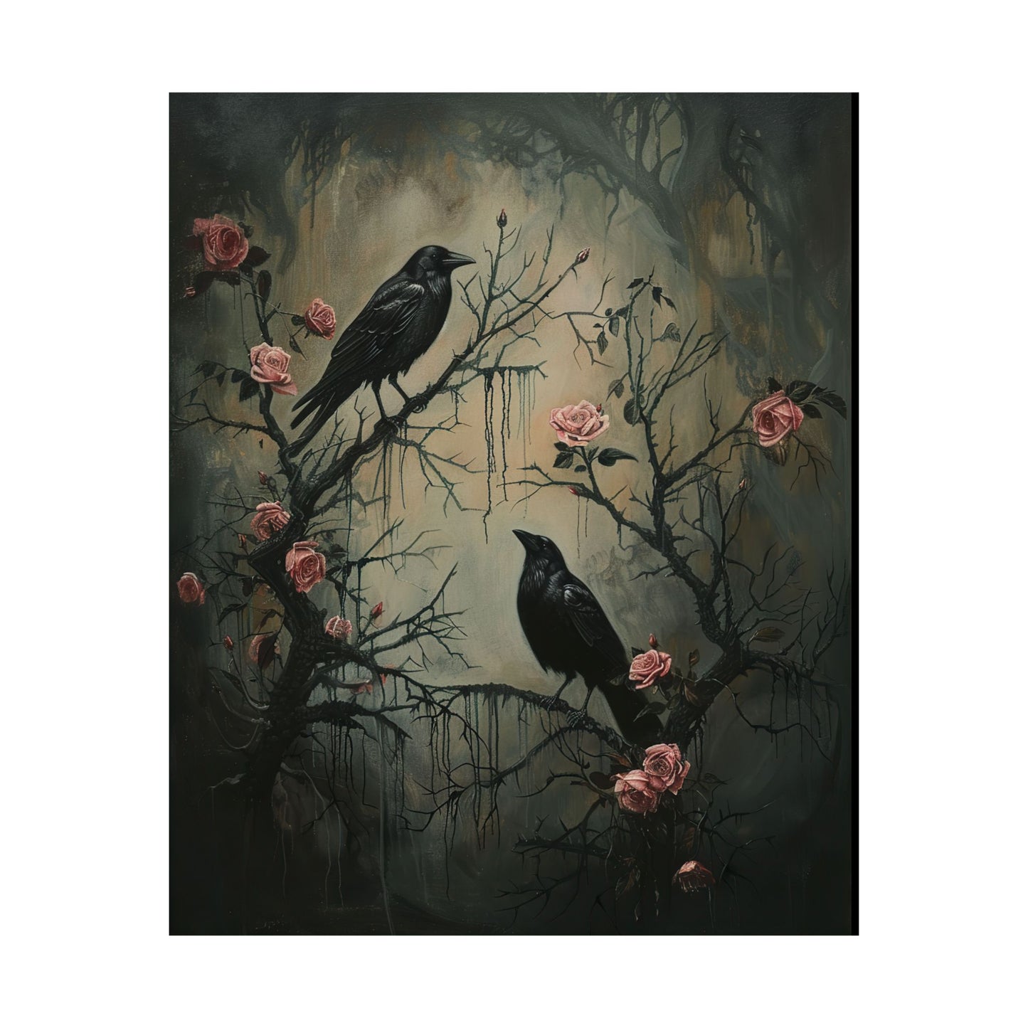 Dark Academia Raven Crow Moody Wall Art Print