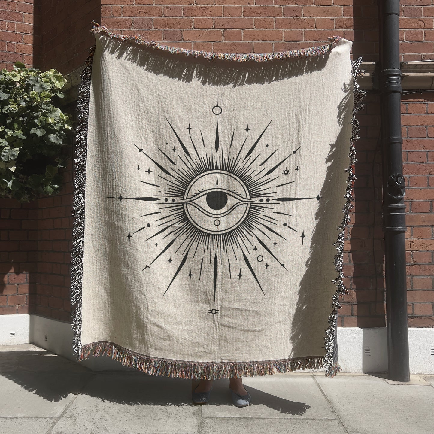 Third Eye Woven Blanket or Tapestry, Mucha Art Tapestry Wall Art, Mystical Decor, Witchy Gift, Yoga Blanket, Wimsigoth, Hippie Gift