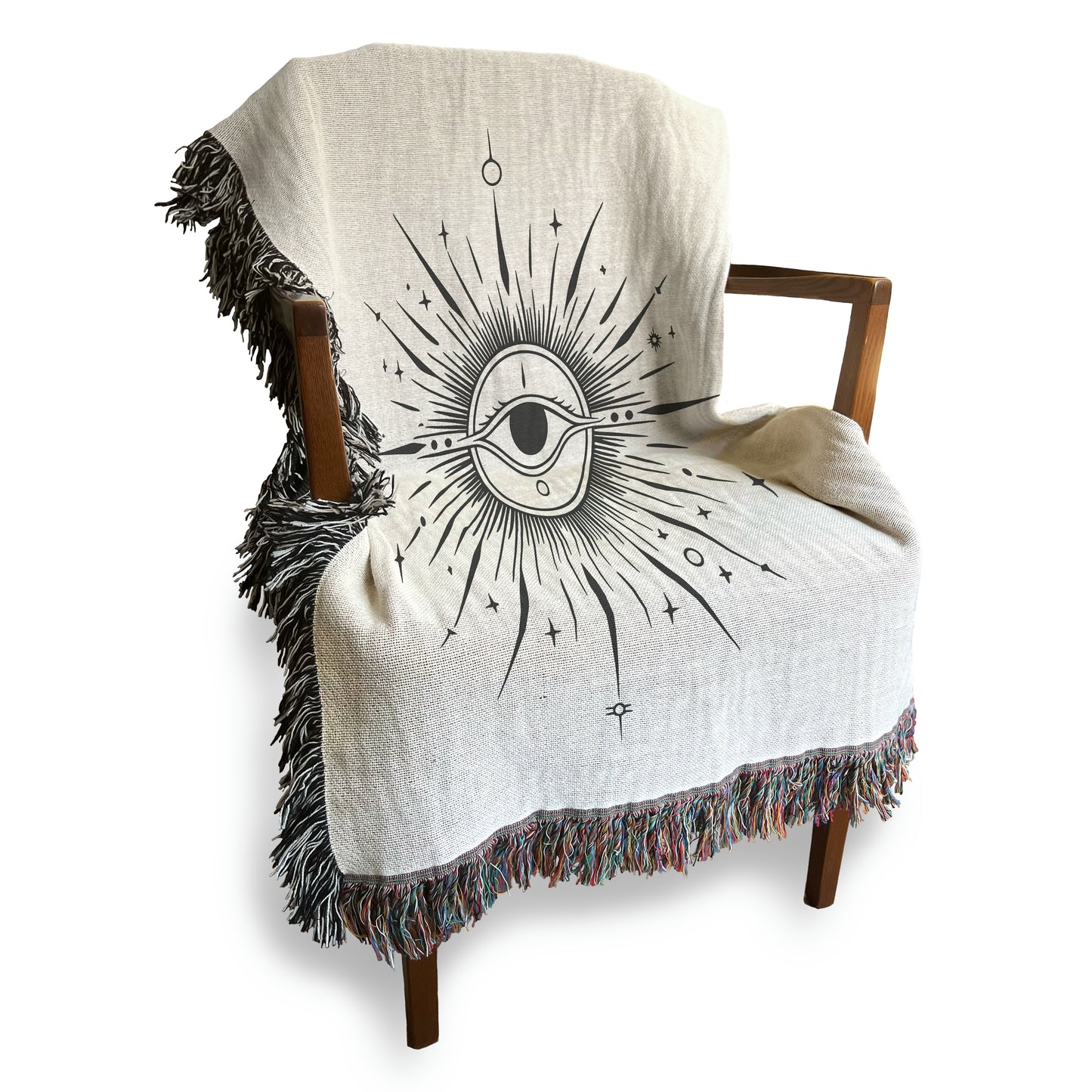 Third Eye Woven Blanket or Tapestry, Mucha Art Tapestry Wall Art, Mystical Decor, Witchy Gift, Yoga Blanket, Wimsigoth, Hippie Gift