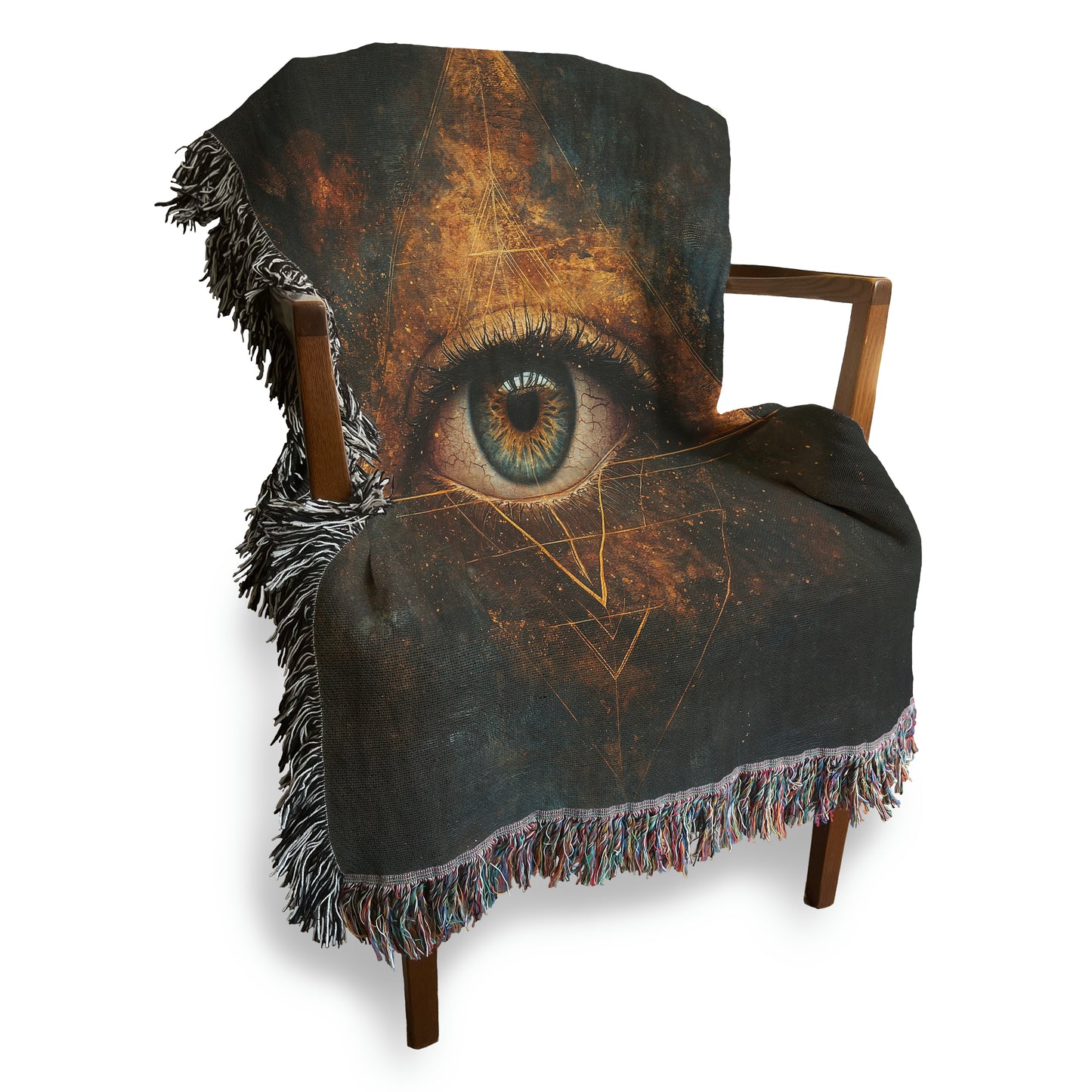 Third Eye Woven Blanket or Tapestry, Mucha Art Tapestry Wall Art, Mystical Decor, Witchy Gift, Yoga Blanket, Wimsigoth, Hippie Gift
