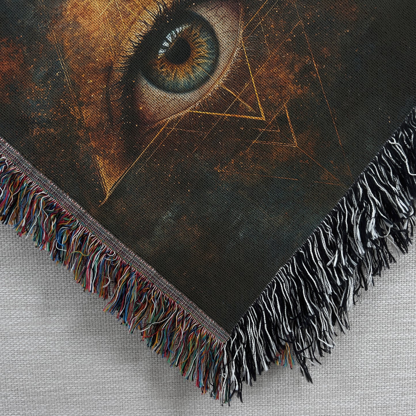 Third Eye Woven Blanket or Tapestry, Mucha Art Tapestry Wall Art, Mystical Decor, Witchy Gift, Yoga Blanket, Wimsigoth, Hippie Gift