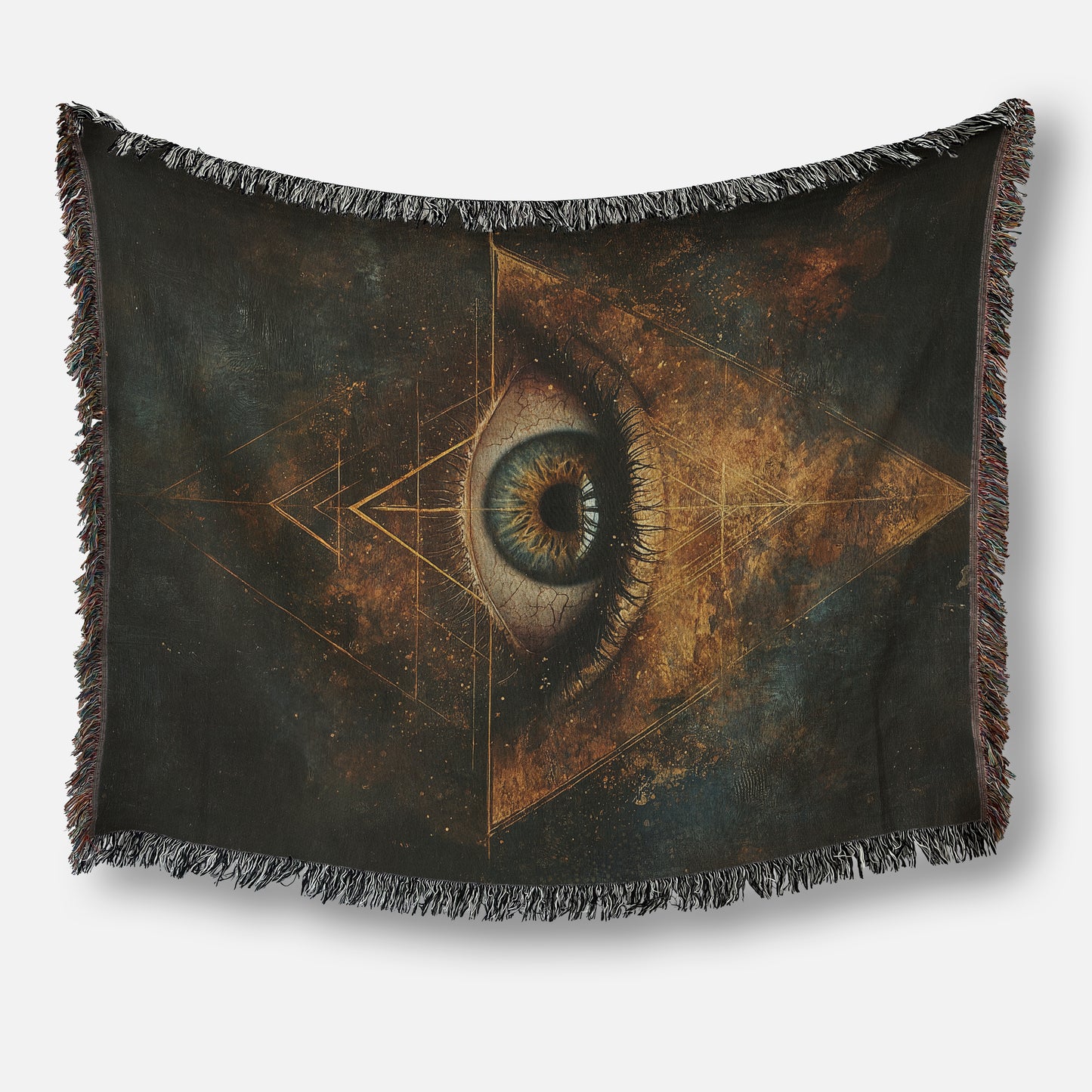 Third Eye Woven Blanket or Tapestry, Mucha Art Tapestry Wall Art, Mystical Decor, Witchy Gift, Yoga Blanket, Wimsigoth, Hippie Gift