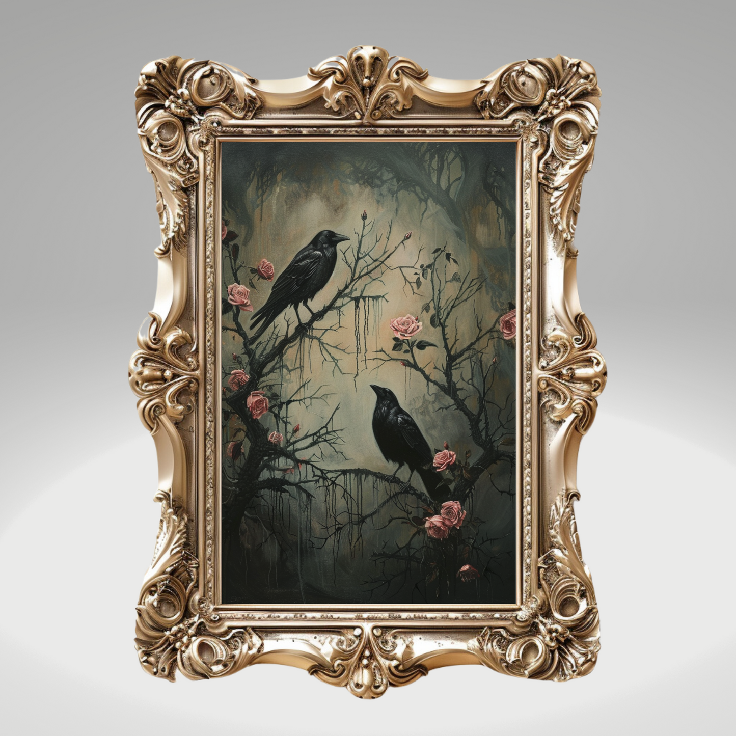 Dark Academia Raven Crow Moody Wall Art Print