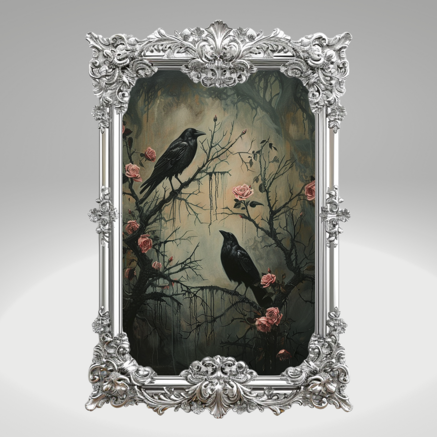 Dark Academia Raven Crow Moody Wall Art Print