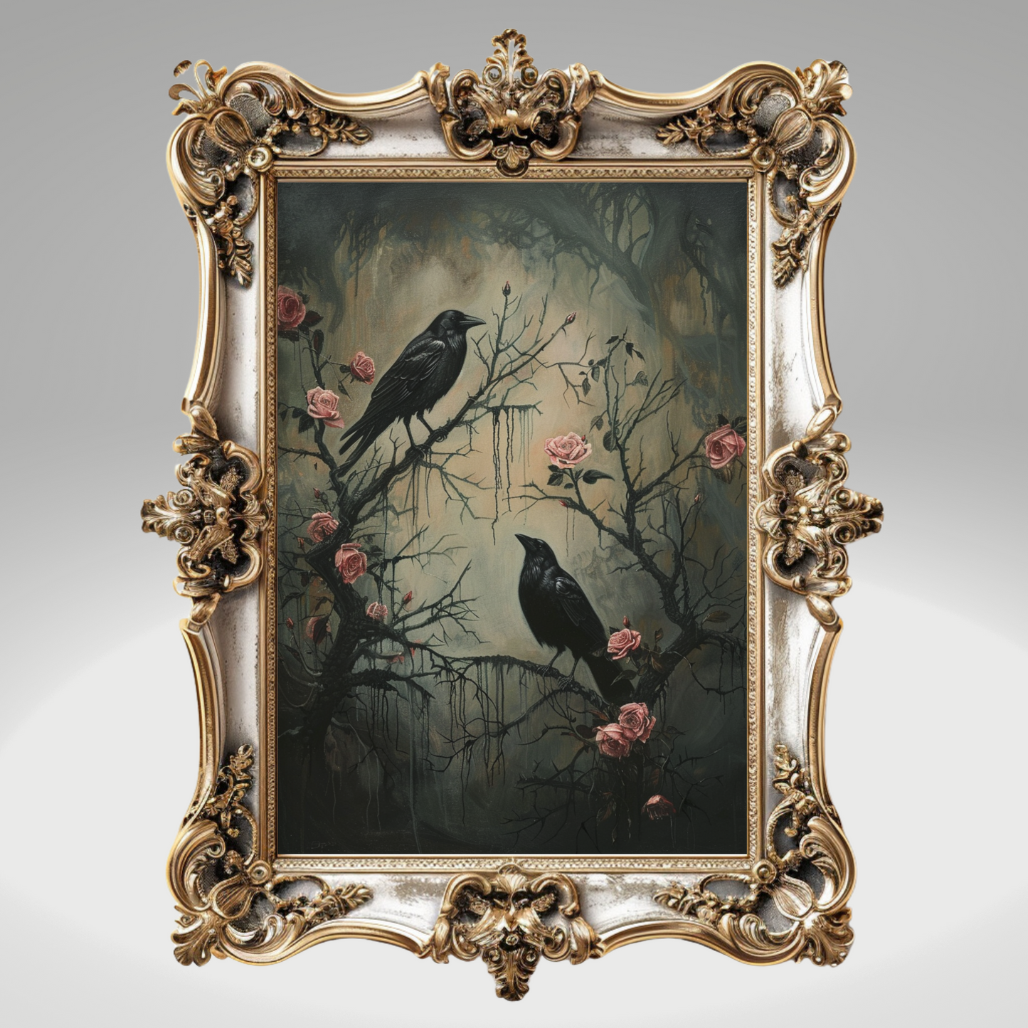 Dark Academia Raven Crow Moody Wall Art Print