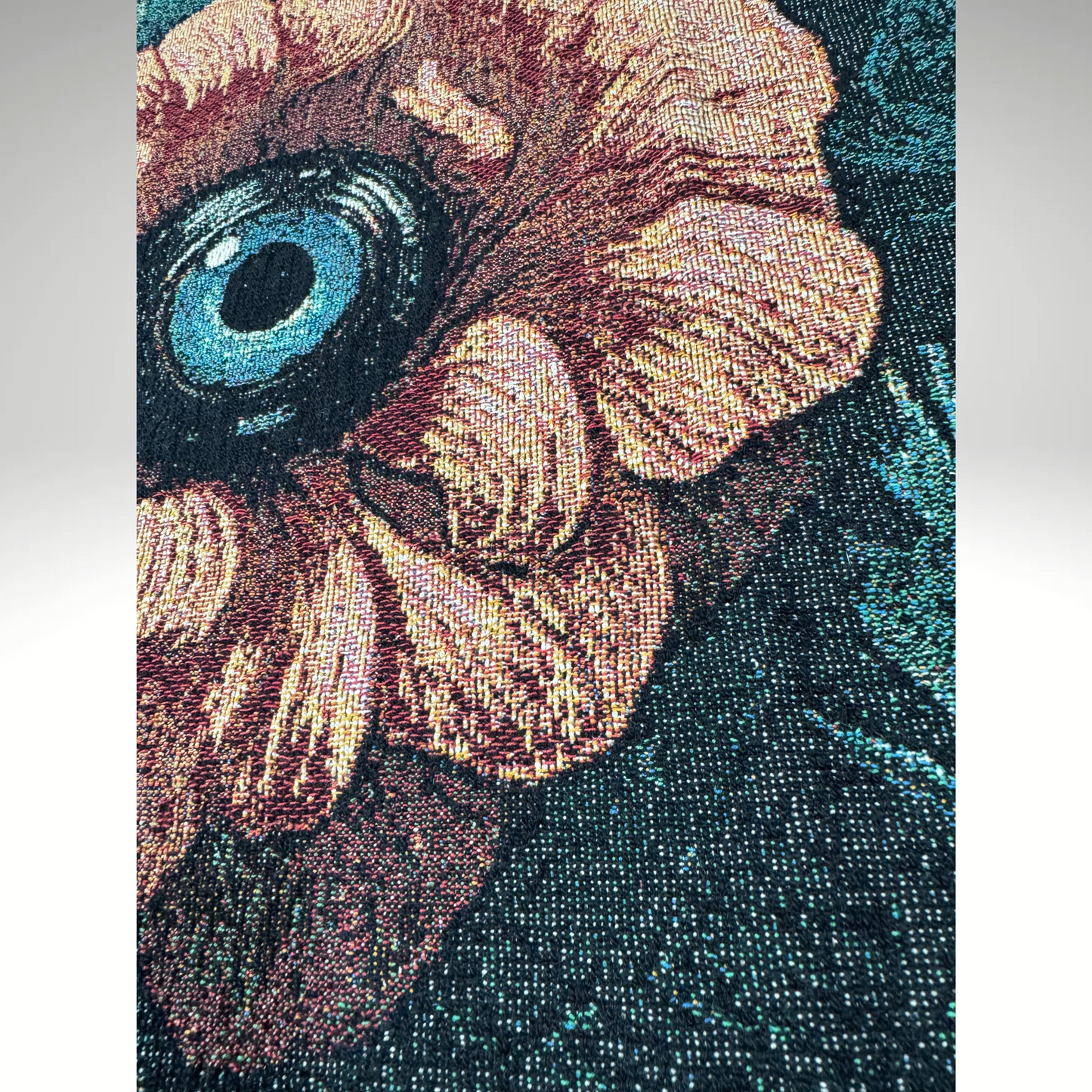 Floral Creepy Eyes Woven Blanket or Tapestry, Mucha Art Tapestry Wall Art, Mystical Decor, Witchy Gift, Yoga Blanket, Wimsigoth, Hippie Gift