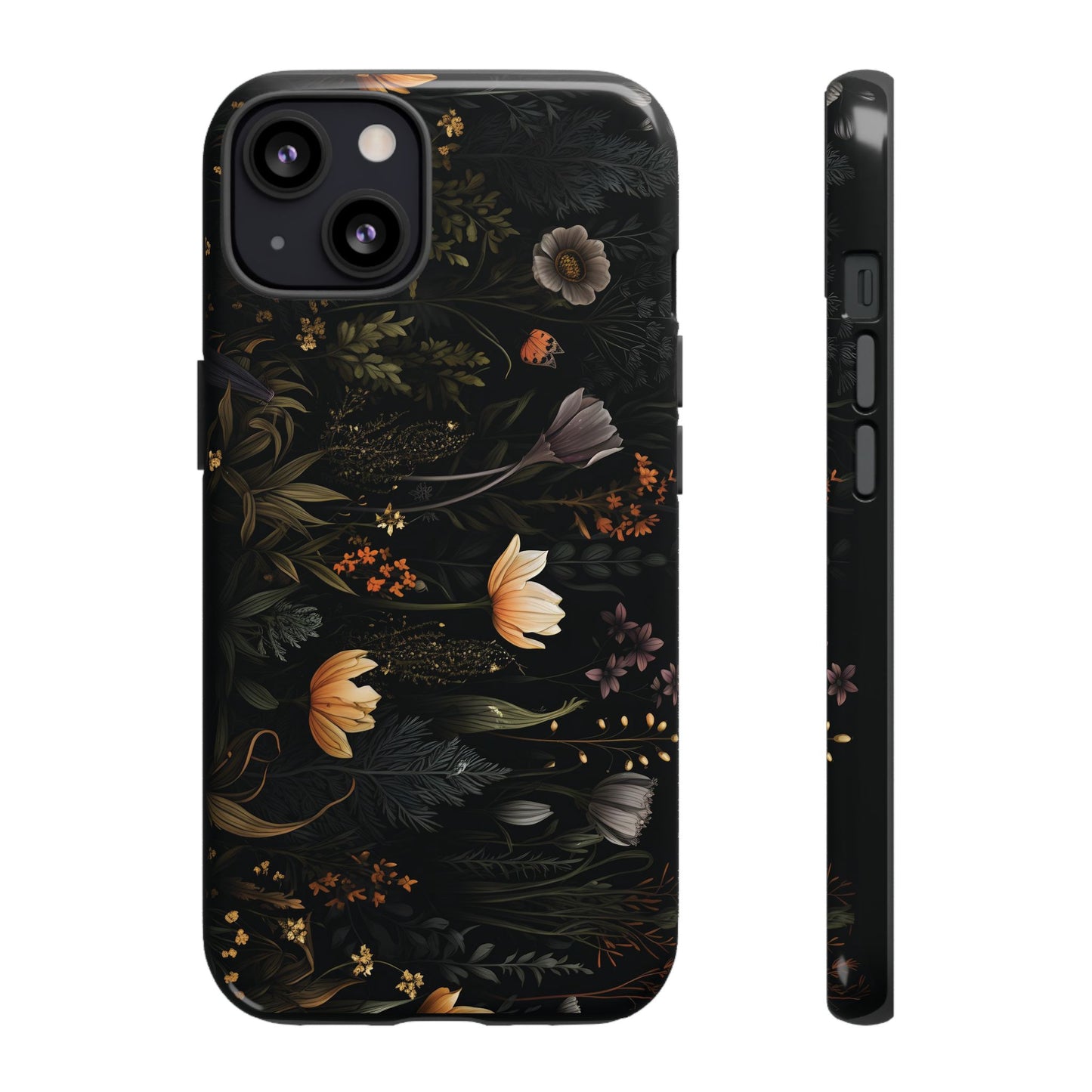 Botanical Floral iPhone Tough Case 11, 12,13,14 15 Pro Max , Pro Max, Mini, Plus, Victorian Gothic, Glossy or Matte