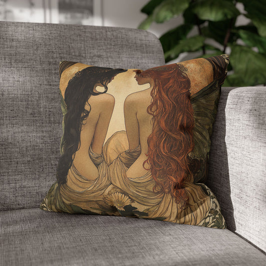 Art Nouveau Fairy Pillowcase, Fairycore, Dark Academia Decor, Dark Cottagecore Decor, Vintage Art Painting, Fairycore Decor